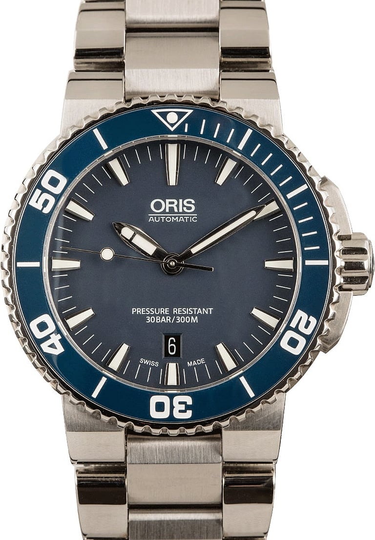 【NOBU0603様】ORIS Aquis 自動巻き腕時計 300M防水 Buy Like-New Oris Aquis 01 733 7653 4155-07 8 26 01PEB | Bob's