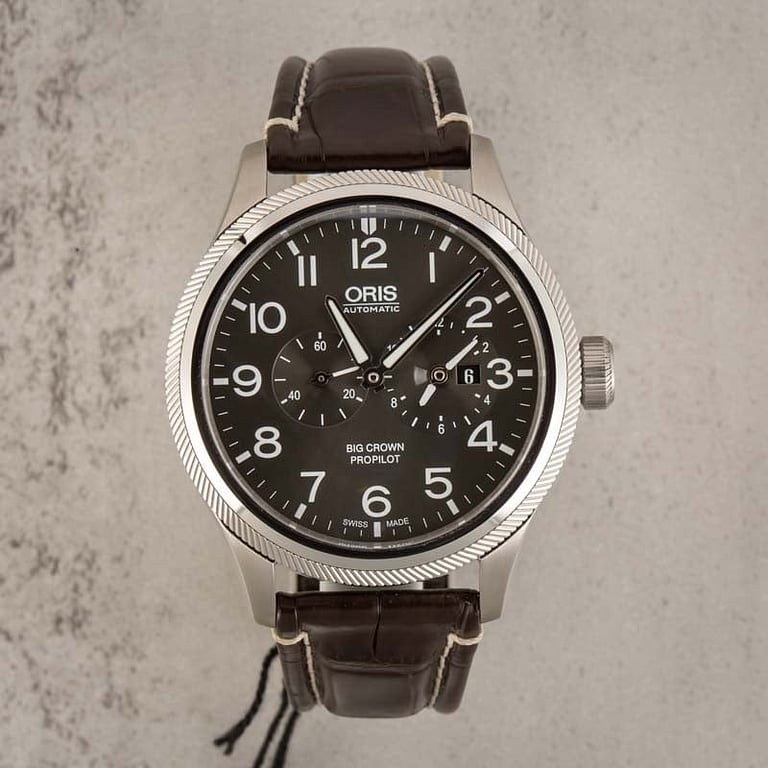 Oris Big Crown ProPilot Worldtimer Grey Dial on Steel