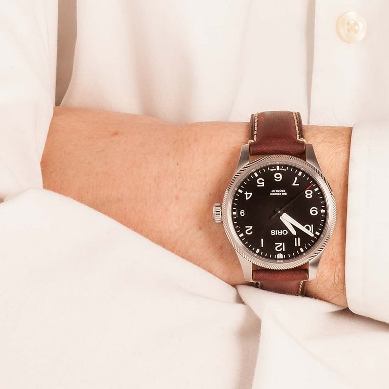 Oris Big Crown ProPilot Big Date Steel on Leather Strap