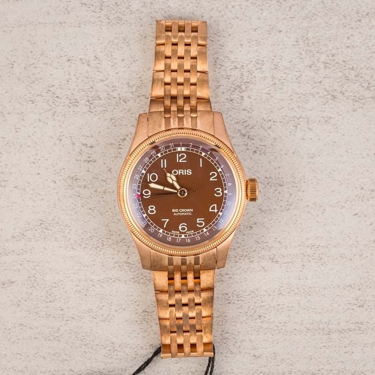 Oris Big Crown Bronze Pointer Date Brown Arabic Dial