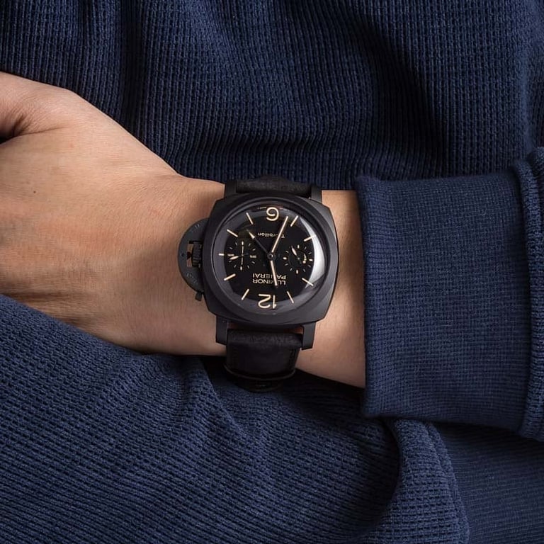 Pre-Owned Panerai Luminor 1950 Tourbillon GMT Automatic Ceramica