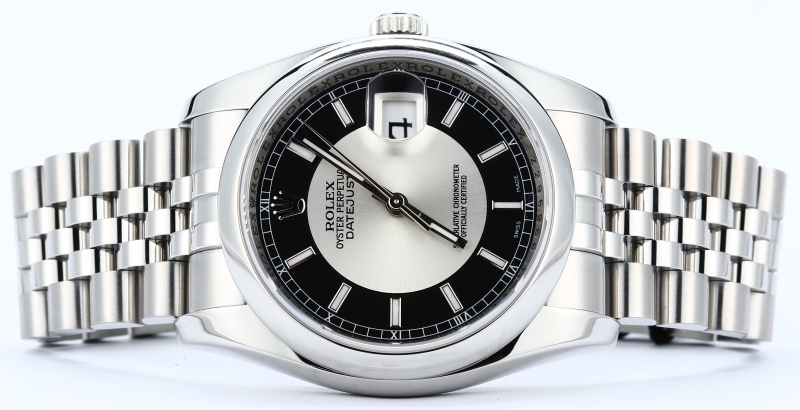 Rolex Datejust 116200 Silver and Black Tuxedo Dial