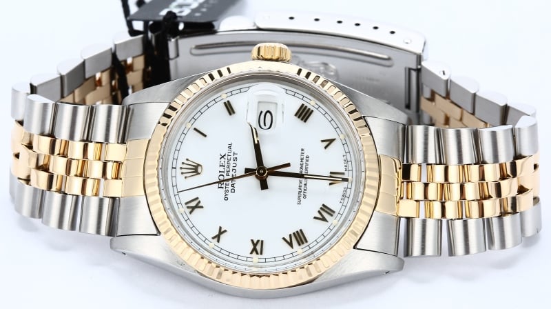 Rolex Datejust Ref 16013 White Roman