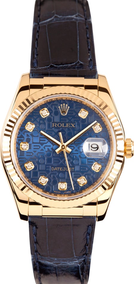 Rolex DateJust 18k Gold with Jubilee Diamond Dial