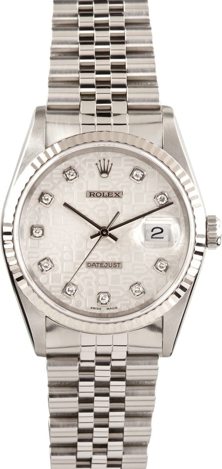 Men's Rolex DateJust 16234 Jubilee Diamond Dial