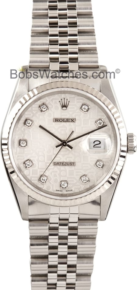 Men's Rolex DateJust 16234 Jubilee Diamond Dial