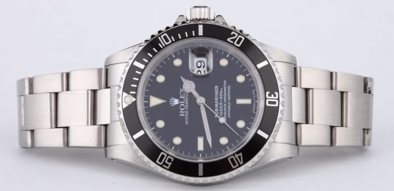 Rolex Submariner Black Dial Steel Oyster Bracelet Mens Watch 16610BKSO