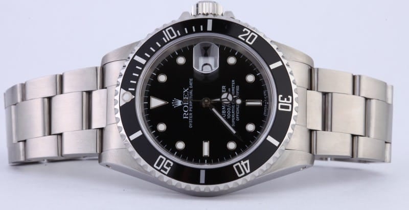 Pre-owned Rolex Men's Submariner Stainless Steel Black Dial 16610