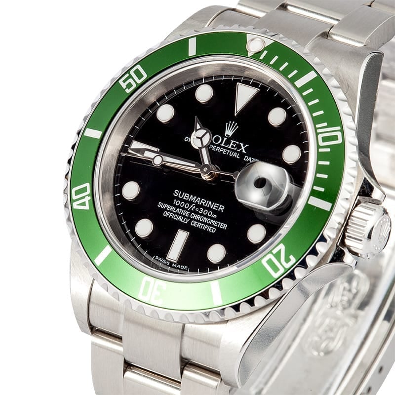 Pre Owned Rolex Submariner Green Anniversary Edition 16610LV