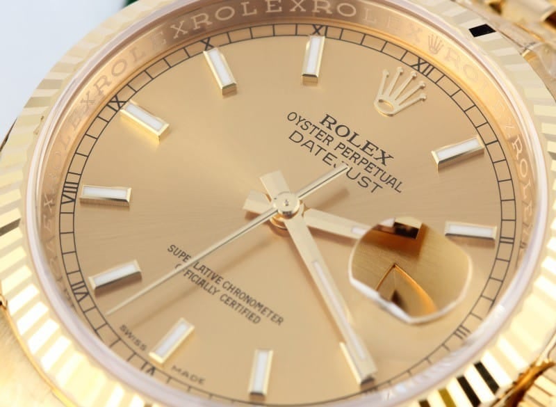 Rolex Datejust White Dial Automatic 18kt Yellow Gold Watch 116238WSJ