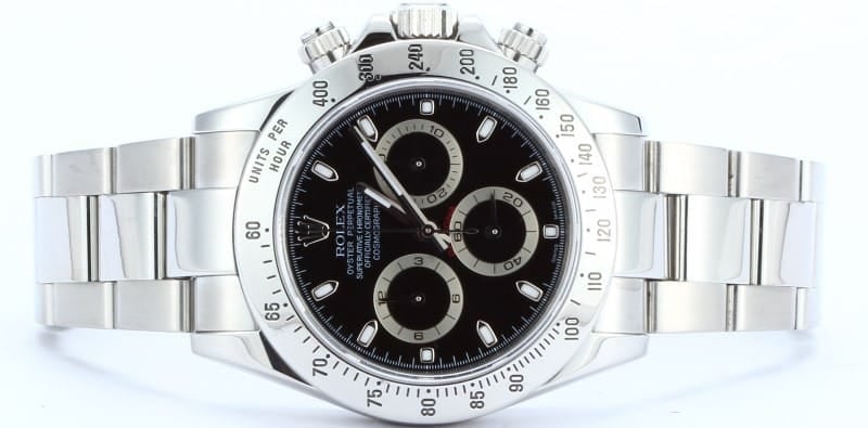 Mens Stainless Steel Rolex Daytona Black
