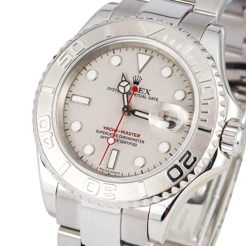 Pre-owned Rolex Men's Yachtmaster Stainless Steel Grey Watch 16622