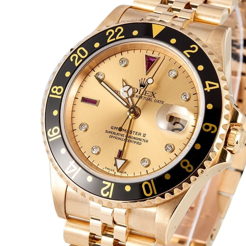 Rolex GMTMaster II 18K Serti Dial