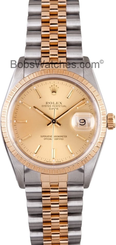 Rolex Date Steel and 18K 15233