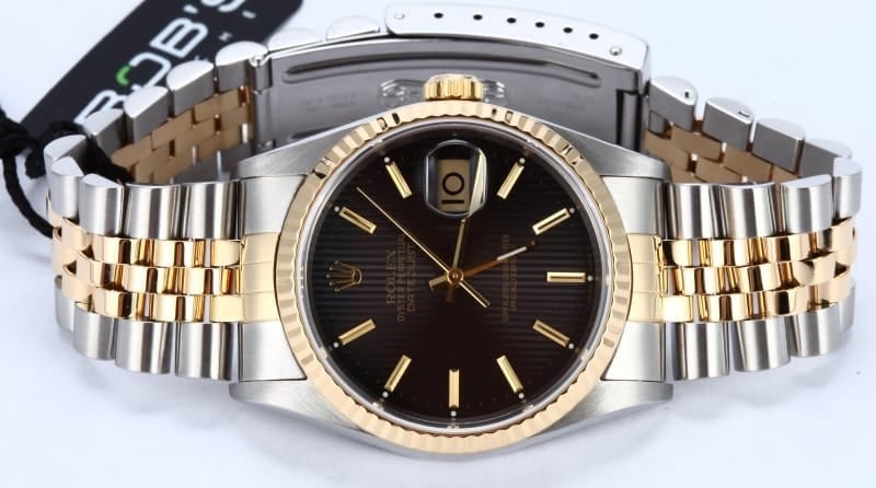 Rolex DateJust Stainless and Gold 16233 Black Dial