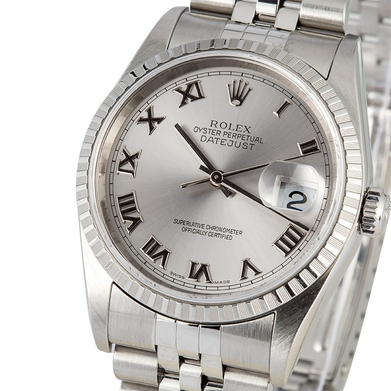 Rolex Datejust 16220 Silver Roman