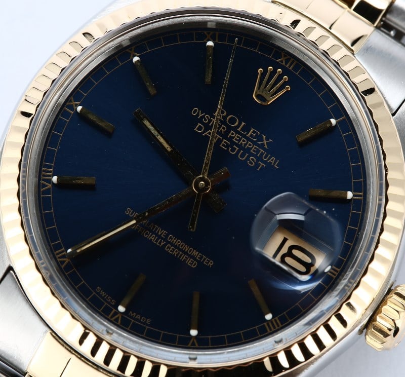 Rolex Datejust 16013 Blue 100% Authentic