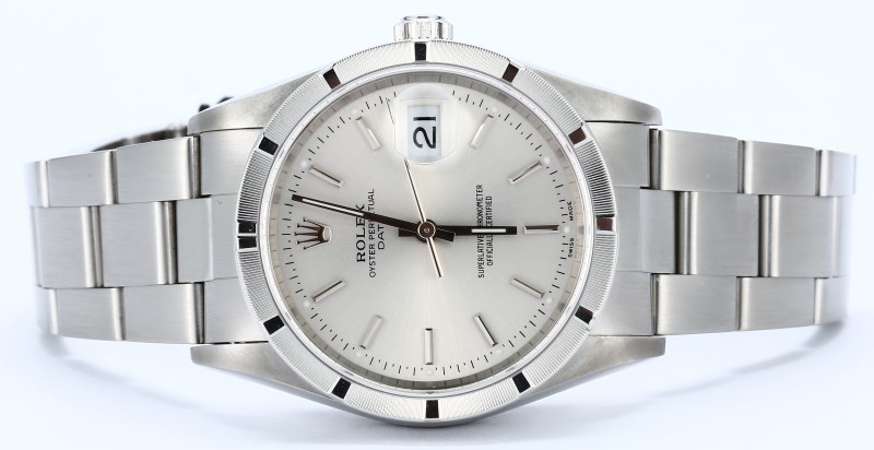 Rolex Date 15210 Silver Index Dial