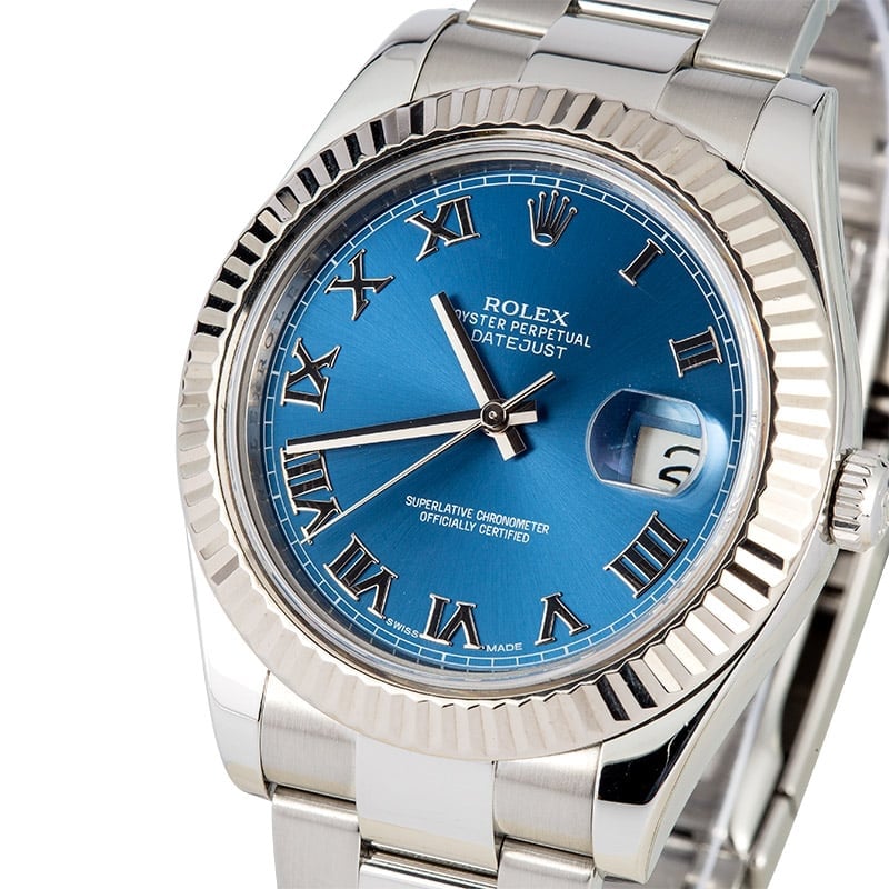 Rolex Datejust II 116334 Blue Roman Dial