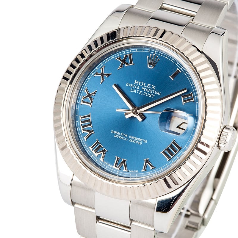 Rolex Datejust II Blue Roman Dial 116334