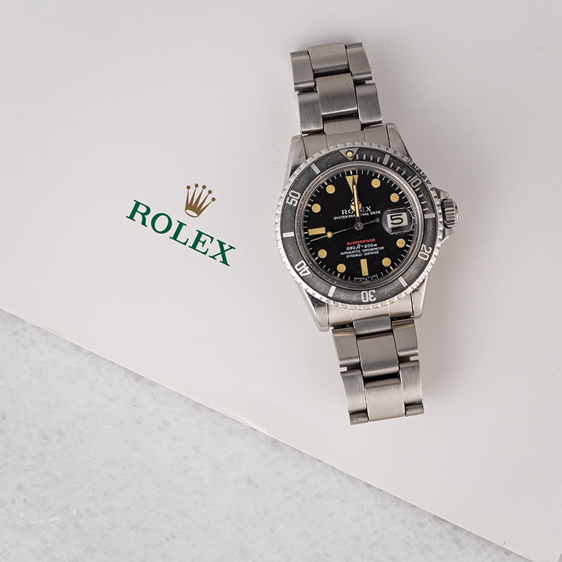 Vintage 1971 Rolex Red Submariner 1680 Feet First Dial