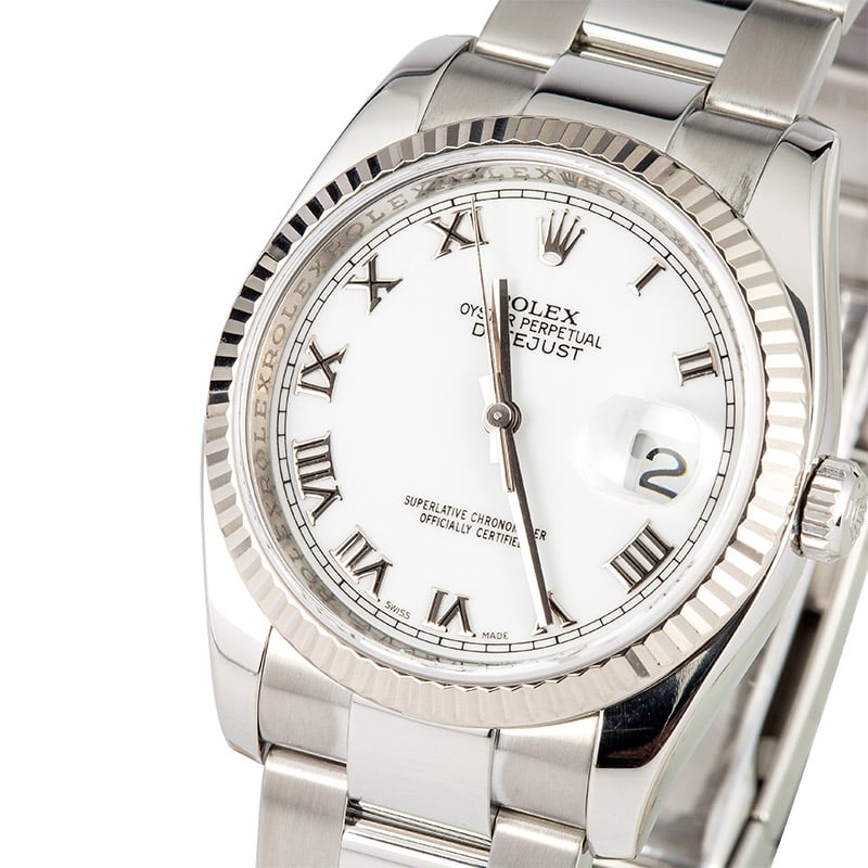 Rolex Datejust 116234 White Roman Oyster