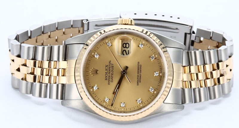 Datejust Rolex 16233 Champagne Diamond Dial