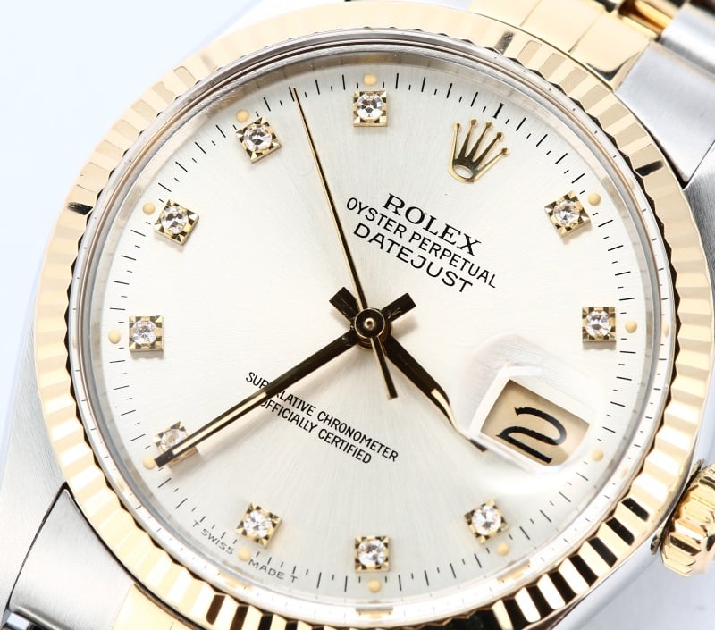 Rolex Datejust 16013 Silver Diamond Dial