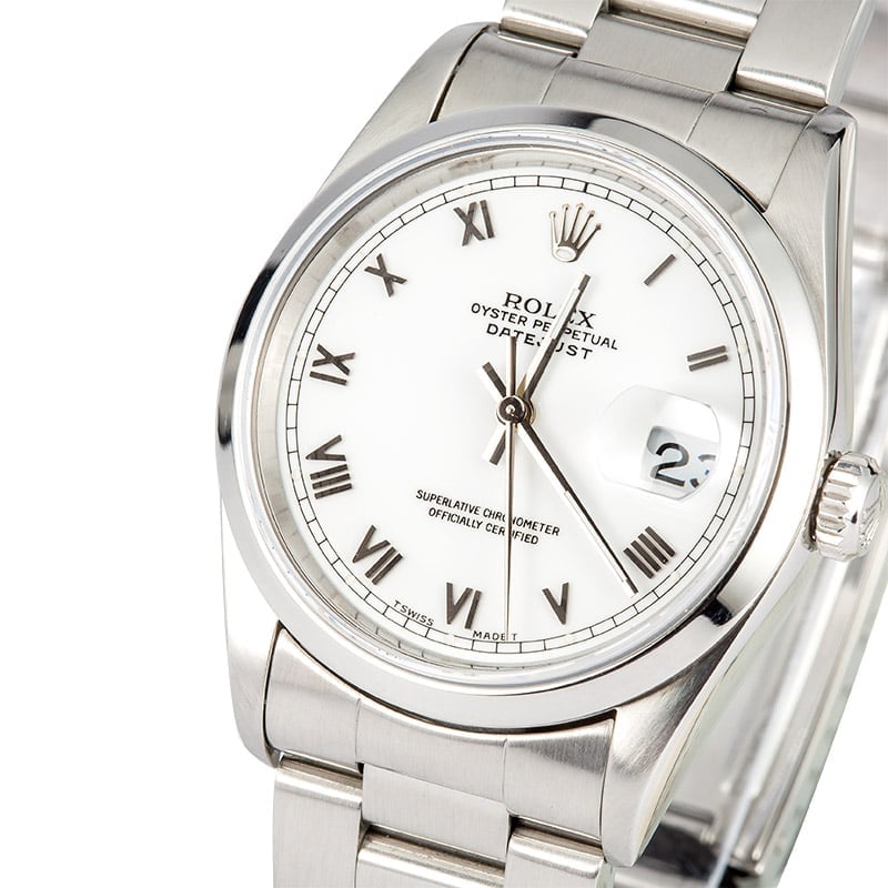 111987 Rolex Datejust 16200 White Roman Dial