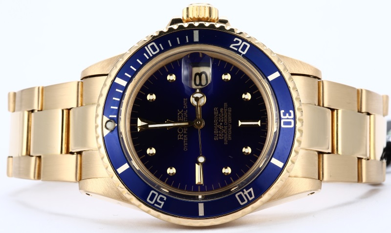 Rolex Vintage Gold Submariner 1680 Blue