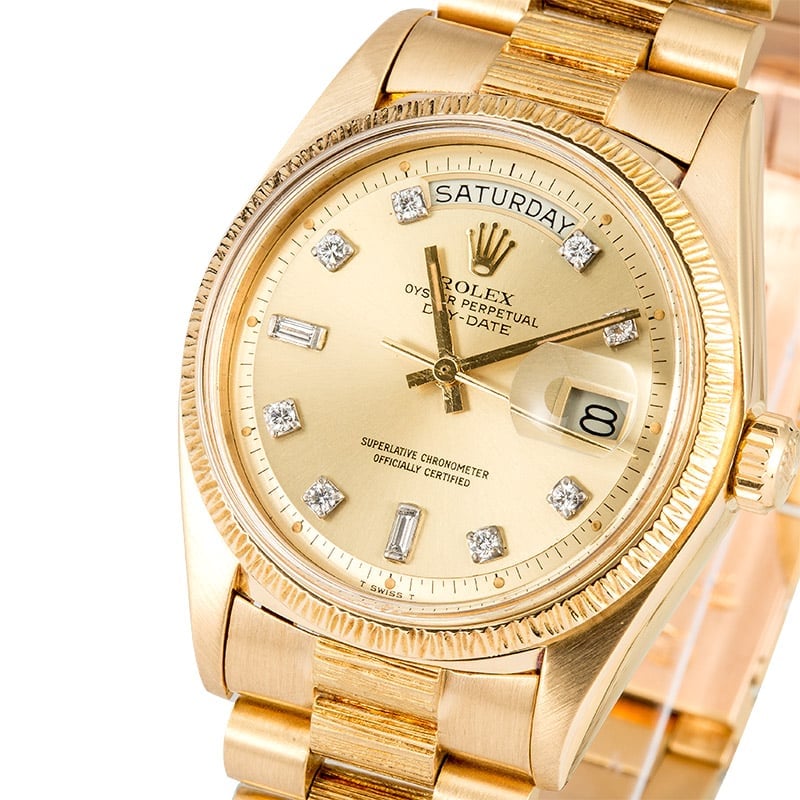 Rolex President Bark Finish 1807 Diamond Dial