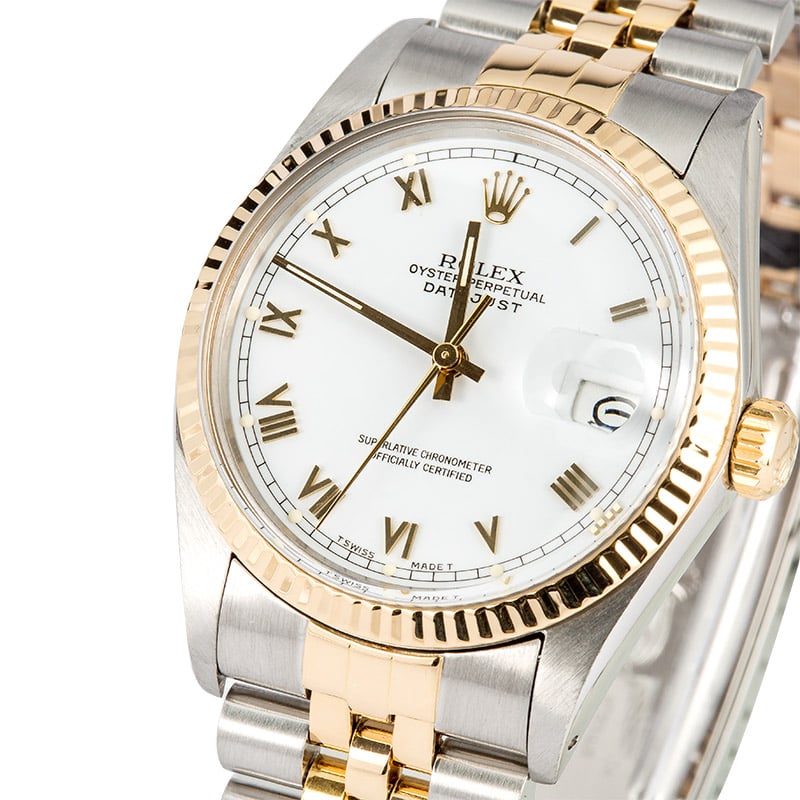 Rolex Datejust Ref 16013 White Roman