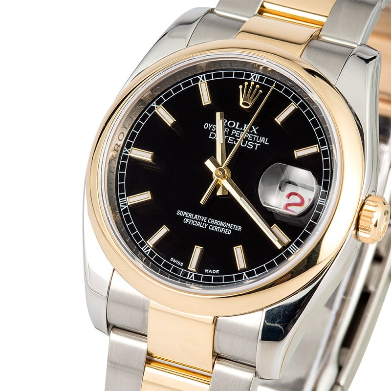 Used Rolex Datejust 116203 Black Index Dial