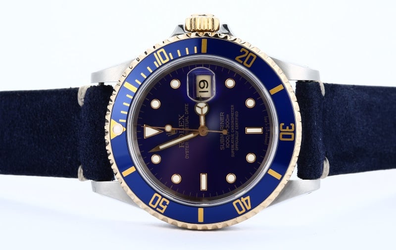 Rolex Submariner Two Tone 16613 Leather Strap