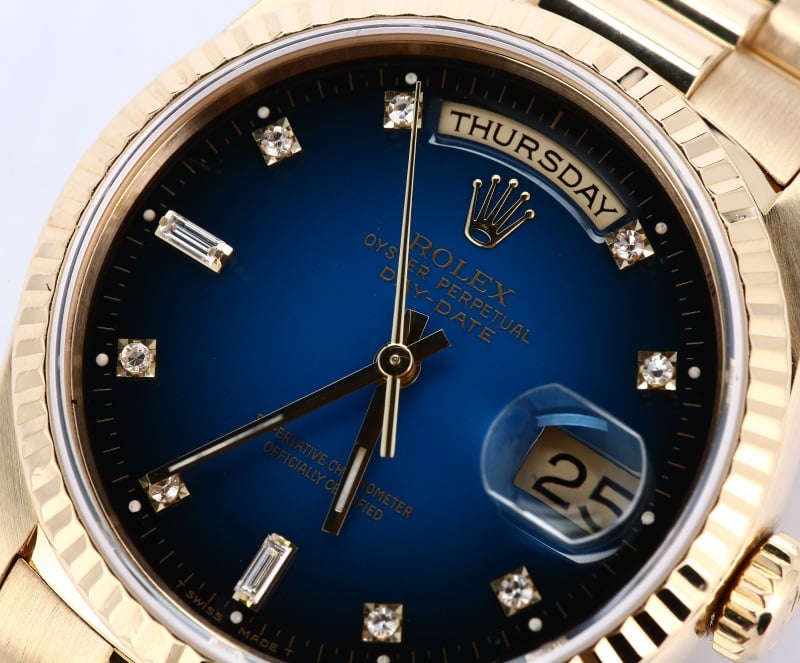 Rolex Day-Date 18238 Blue Vignette Diamond