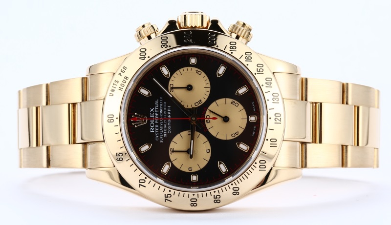 Rolex Daytona 18K Yellow Gold Black Dial 116528 Certified Pre Owned