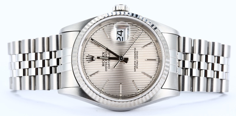 Rolex Datejust 16234 Silver Tapestry Dial