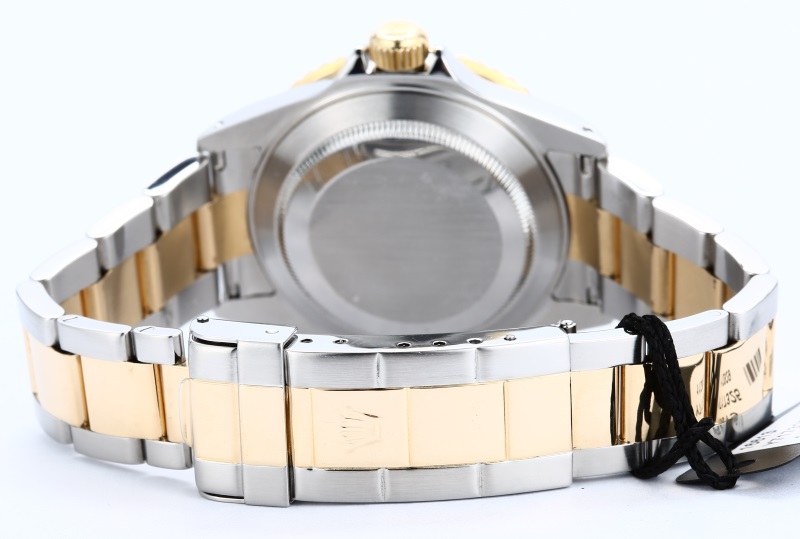 Two-Tone Rolex Blue Submariner 16613 Gold Clasp