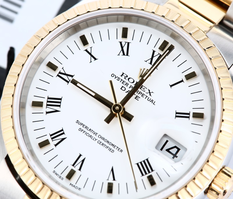 Rolex Date 15223 White Roman Dial