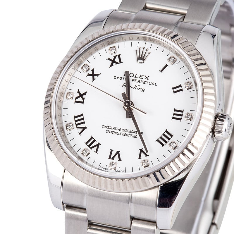 Rolex Air-King 114234 White Diamond Dial