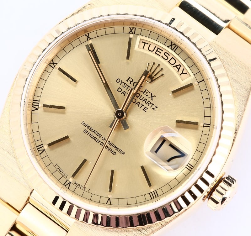 Gold Rolex OysterQuartz 19018 Day-Date