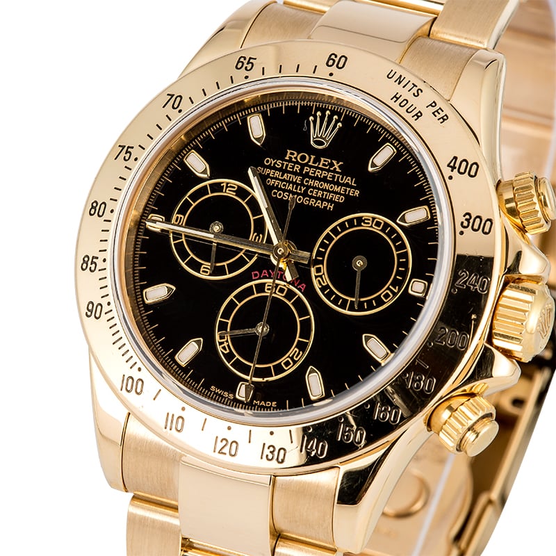 Rolex Daytona 18K 116528 Black Dial