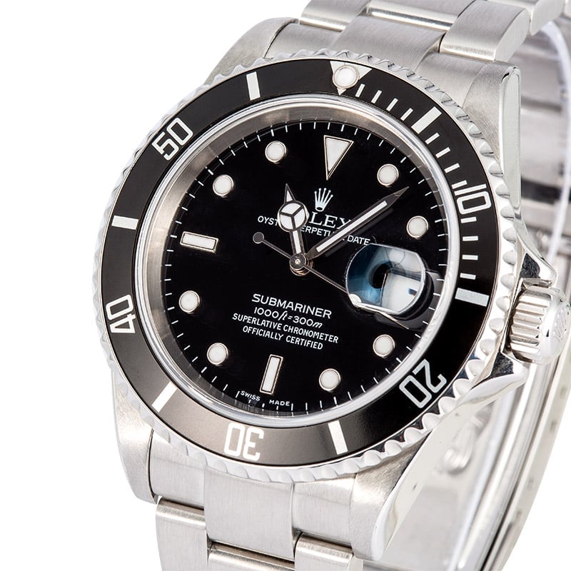 Rolex Oyster Perpetual 16610 Submariner No Holes Case