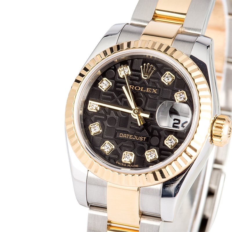 Rolex Ladies Datejust 179173 Black Diamond