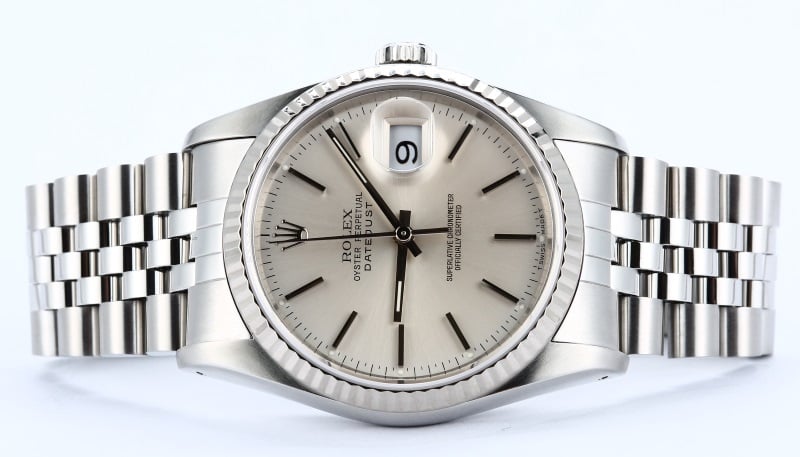 Rolex Stainless Datejust 16234 White Gold Bezel