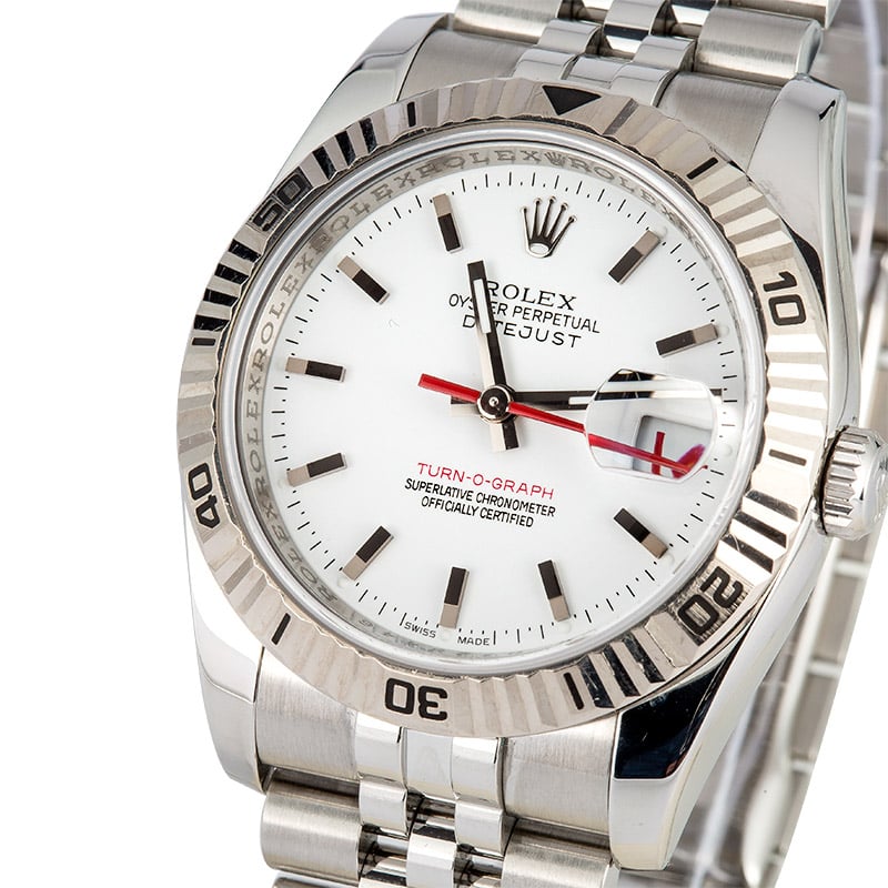 Rolex Datejust Turn-O-Graph 116264 White Dial