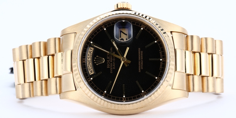 Rolex Day-Date 18038 Black Dial President