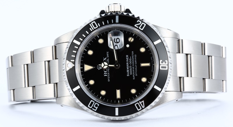 Rolex Oyster Steel Submariner 16610 Black Dial