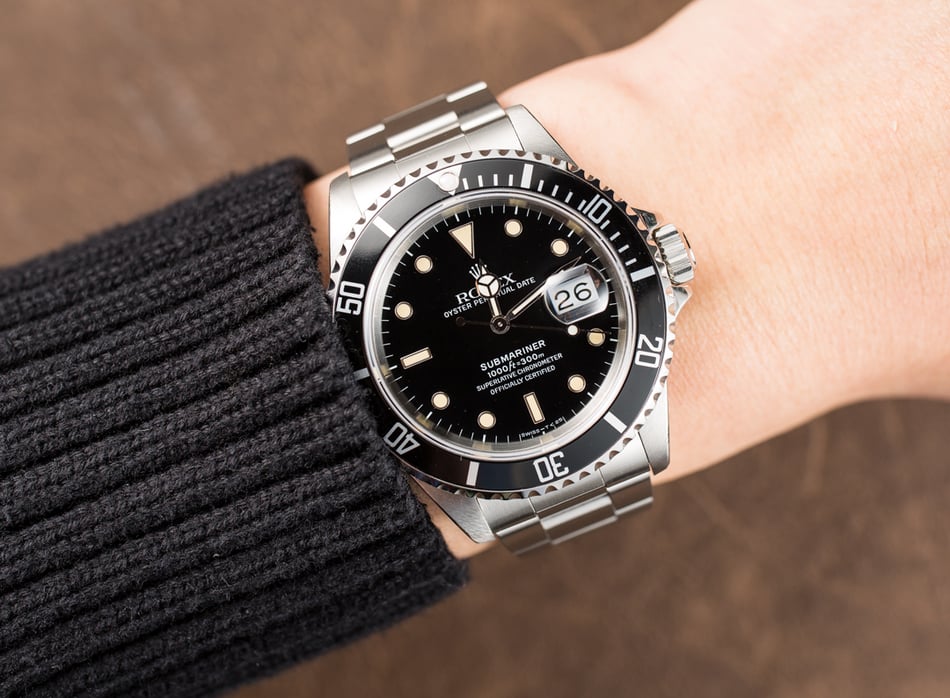 Rolex Oyster Steel Submariner 16610 Black Dial