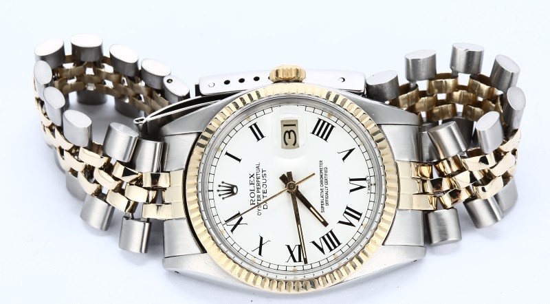 Rolex Two-Tone Datejust 16013 White Roman